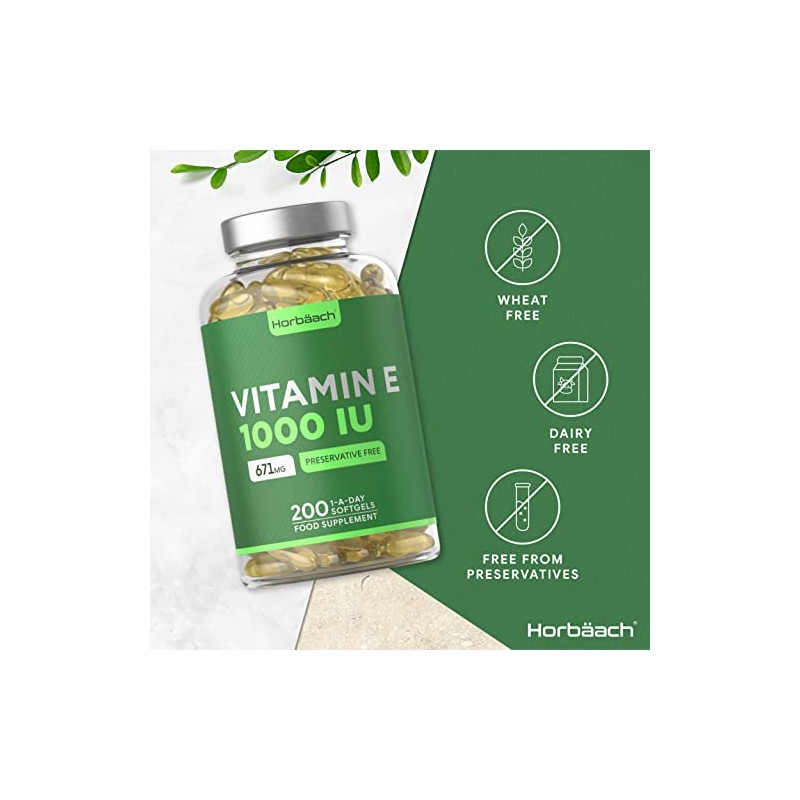 Vitamin E Oil Capsules | 1000iu Strength | 200 Softgels