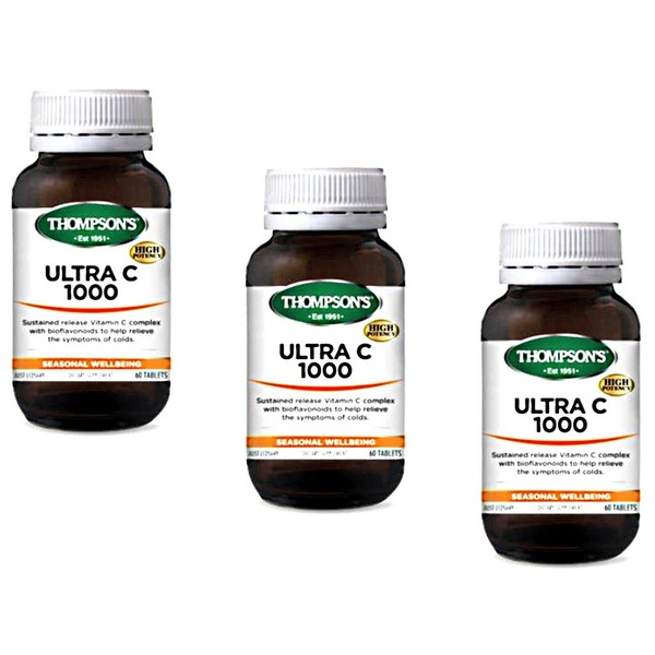 3 x 60 tablets THOMPSONS Ultra C 1000mg 180 tablets * Vitamin C * IMMUNE SUPPORT