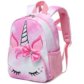 Unicorn Toddler Backpack Girls Mini Backpack for Kids, Lightweight Preschool Backpack for Kindergarten Little Girls Bookbag With Chest Strap X-Small