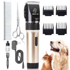 Dog Clippers for Grooming, Low Noise Dog Grooming Clippers, Cordless Dog Hair Trimmer, Rechargeable Dog Shavers for Grooming Dogs Cats Pets