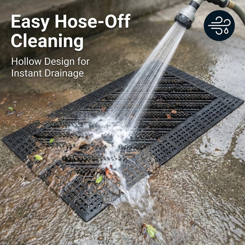 WODEJIA Heavy Duty Outdoor Boot Scraper Mat, 29.5" x 17.5"