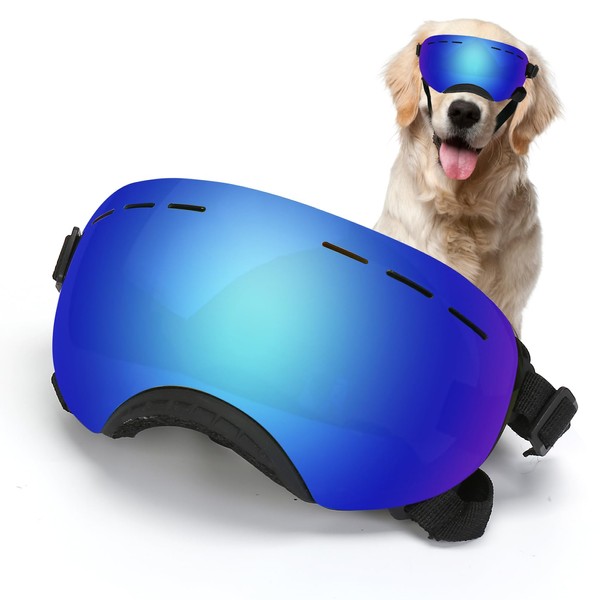Ufandia Dog Sunglasses Goggles, Pet Sunglasses with Adjustable Strap, UV