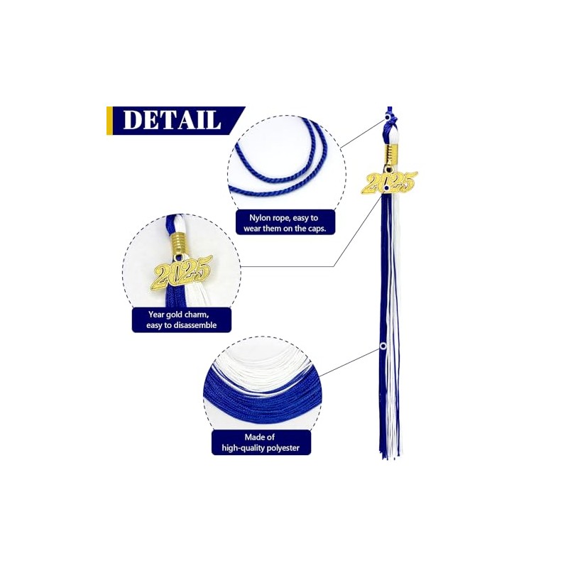 2025 Tassel Graduation Academic Graduation Tassel Royal Blue and White