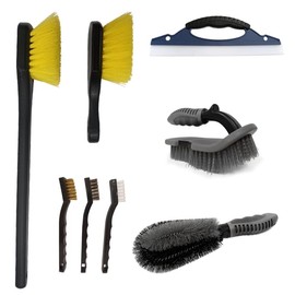 EvaClean Essentials Auto and Boat Brush Kit - 6-Piece Set for Precision Cleaning and Detailing - Multiple Sizes and Handle Lengths Plus Tire Brush Included