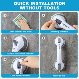 OEXEO 2PCS Grab Bars for Bathroom - Shower Handle - Grab Bars for Bathtubs and Showers - Safety Hand Rail Support for Tub, Handicap, Elderly, Injury, Kid, Senior Assist Bath Handle, Non Skid