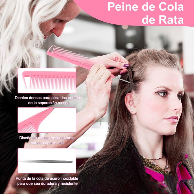 15PCS Peines para Peinar el Cabello Mujer, con 2 Velcro