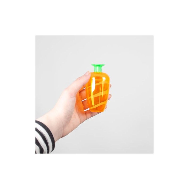 Gem Imports Easter Carrot Shaped Reusable Refillable Decorative Plastic Egg