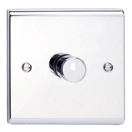 Deta SD1414CH Universal LED Dimmer Switch 1 Gang 2 Way 3-250W Polished Chrome