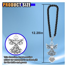 Angel Car Charm, Rearview Mirror Car Hanger, Angel Car Hanging Ornament, Wherever You Go Whatever You Do May Your Guardian Angel Watch Over You, New Driver Blessing Guardian Angel Present(with Charm)