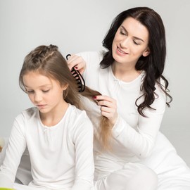 Comb Coarse Wide 2 Piece Curling Comb Set with Handle Anti-Static Ergonomic Large Tooth Strand Comb for Curls Long Hair Women Men Hair Styling Salon Tool Black