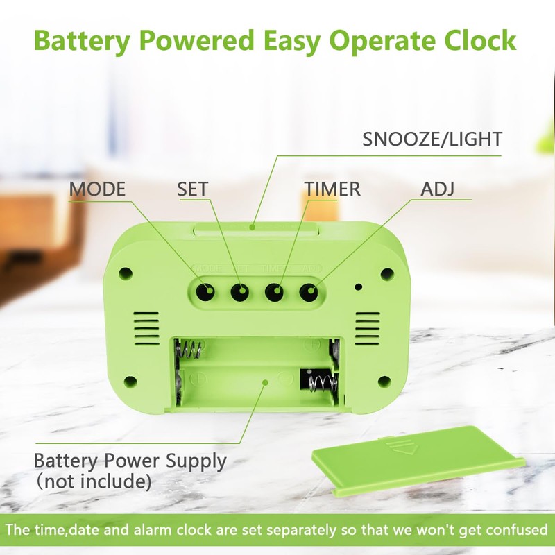 Vicloon Digital Alarm Clock Bedside, LED Display Clocks with Adjustable