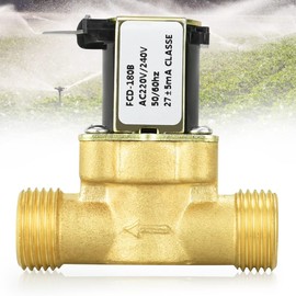 DOUSELLA 1/2 Inch Solenoid Valve Normally Closed Water Valve AC 220V Electronic Solenoid Valve Brass Magnetic Water Valve Flow Switch Valve for Water Control