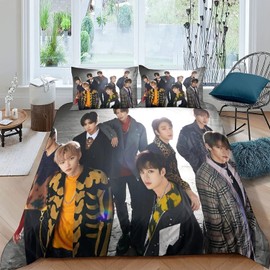 Zbeiba Bed Linen 135 x 200 cm, Strey Kids Duvet Cover Pillowcases 3D Printed Bedding Set on Soft Microfibre Cotton for Teenagers Adults (KZ2, 135 x 200 + 2 x 80 x 80 cm)