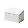 ideaco TUBELOR Flat Rectangle Trash Can with Lid, White, 0.5