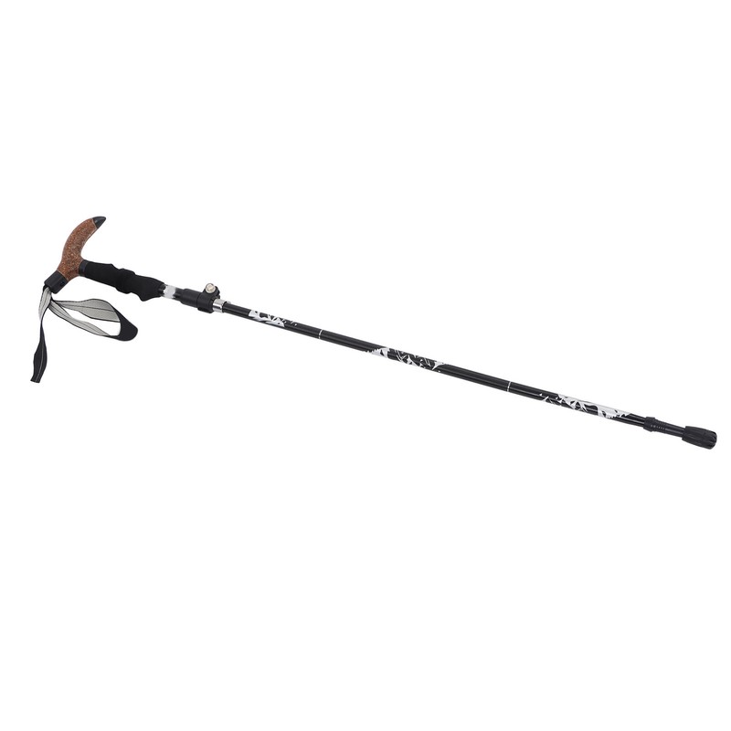 Trekking Pole Hiking Walking Stick 5 Fold Curved Handle Ultra