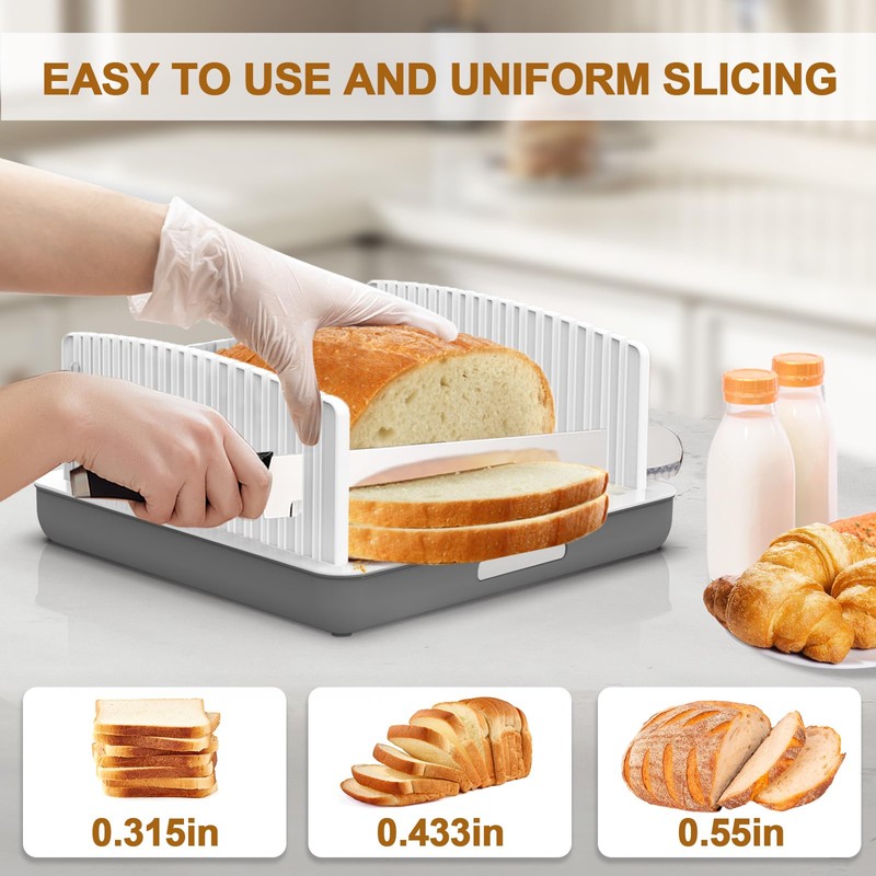 Upgrade Widen Bread Slicer for Sourdough rounds, 13″ Adjustable Large