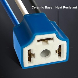 Lyn666 H4 Pigtail Headlight Socket H4 Connector Wiring Harness Female Plug 14AWG Ceramic H4 9003 Pigtail Connector (Pack of 4)