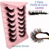 7 Pairs of 3D False Eyelashes, Cat Eye, Fluffy Volume,