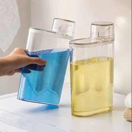 CTDMJ 1.3L Waschmittel Aufbewahrung 2Stück Waschmittel Spender, Luftdichter Waschmittelspender mit Messbecher, Waschpulverbehälter, Waschpulver Dosierer, Flüssigwaschmittelbehälter, Aufbewahrungseimer