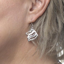 Sterling Silver Collie Earrings, Rough Coat Head
