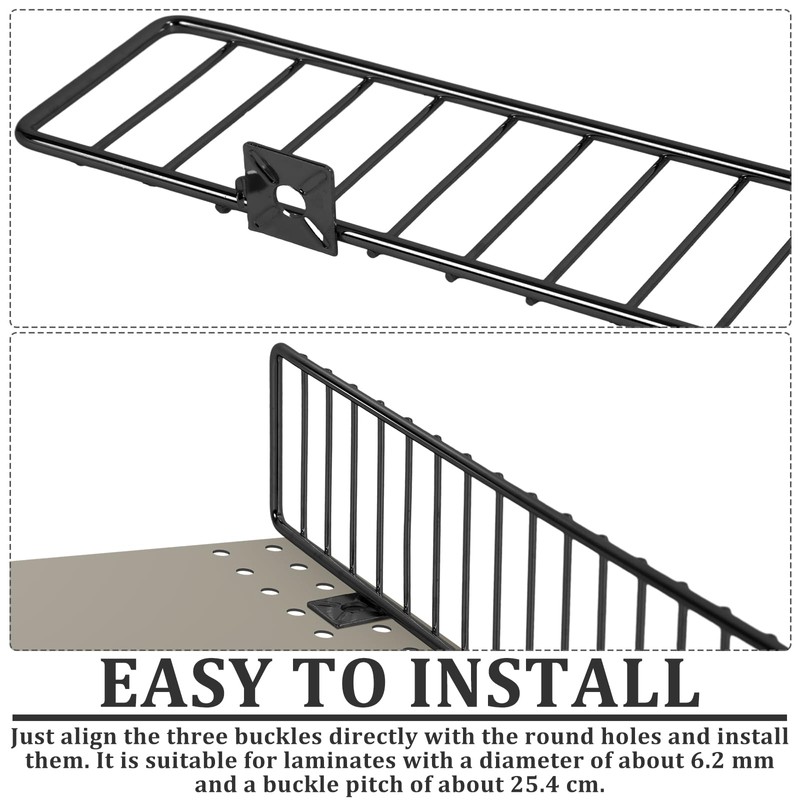 1 Pcs Retail Gondola Shelf Front Wire Fence Guard, Black,