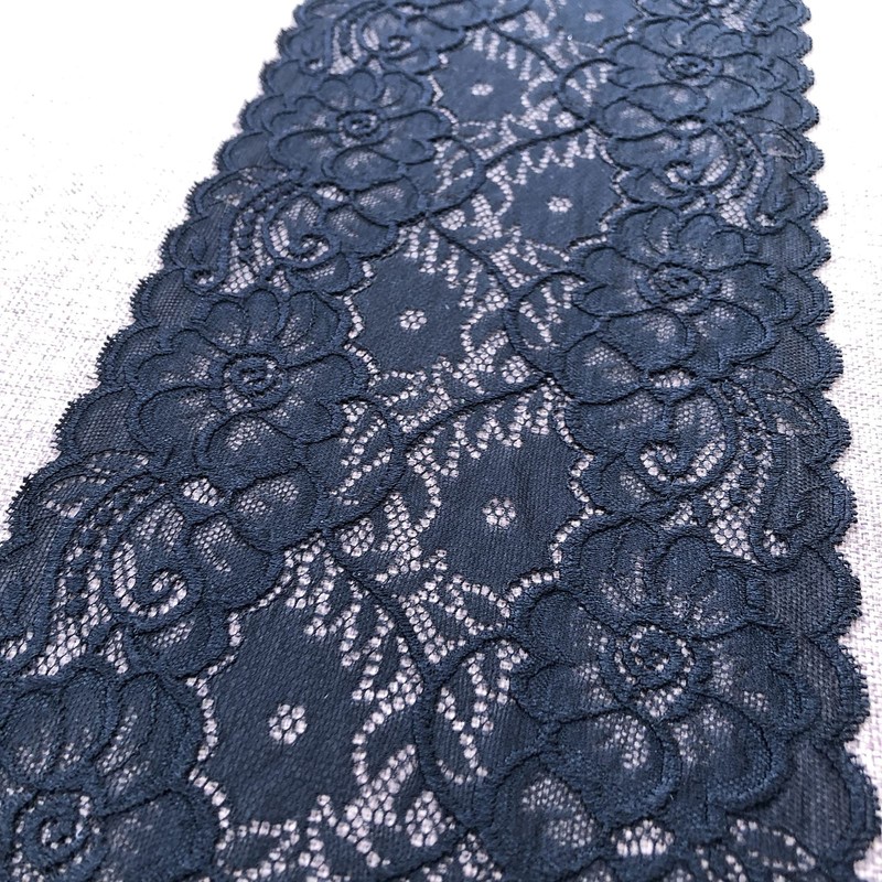 LaceRealm 7 Inch Wide Floral Stretchy Lace Elastic Trim Fabric