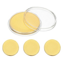 PATIKIL 40mm Blank Coins for Engraving, 4pcs Coin Blanks Laser Engraving Blanks Custom Challenge Coins Metal Disc Tags Circle Round Stamping Plate, Glitter Frosted, Gold Tone