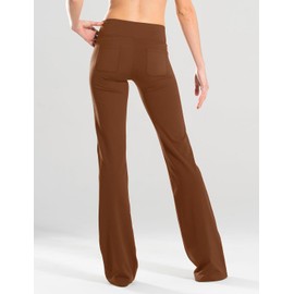 Safort 28" 30" 32" 34" Inseam Regular Tall Bootcut Yoga Pants, 4 Pockets, UPF50+, Brown, XL