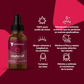 Aceite De Ricino Puro, Para Pestañas Y Cejas + Aplicadores