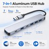 USB 3.0 Hub Splitter, 7 in 1 Aluminum USB Extender