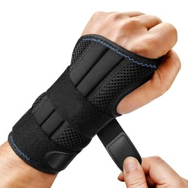 XFLYP Wrist Brace Adjustable Day Night Wrist Brace with 3 Stays for Arthritis, Tendonitis, Sprain, Sports Protection, for Men Women (Left)