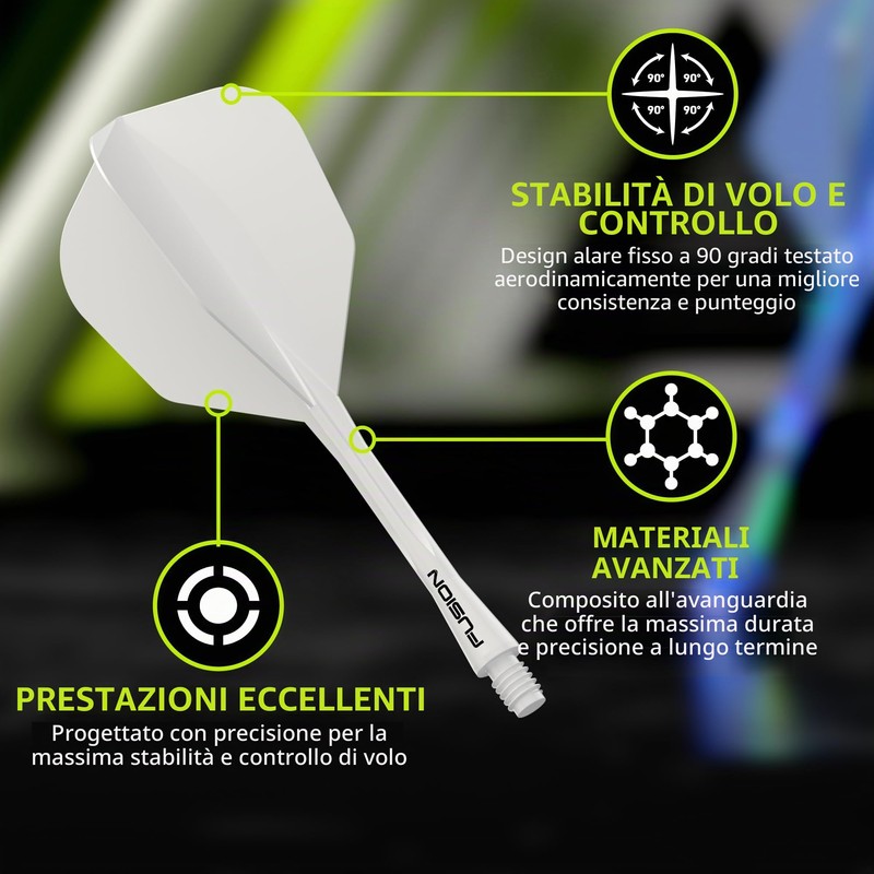 WINMAU Darts Fusion Integrated Flight & Shaft System – No.6
