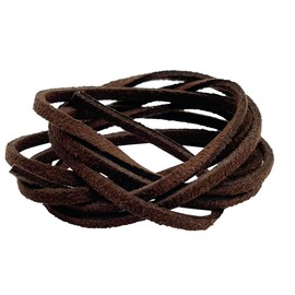 Gorokuro [Leather Cord 0.1 inch x 35.4 inches (3 mm) x 35.4 inches (90 cm)] Leather Cord for Making Leather Cord Flat Cord (1 Piece, Brown)