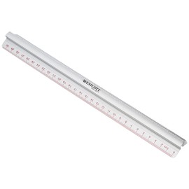 Westcott 12"/300mm Raised Grip Aluminium Ruler with Metric and Imperial Scale - Silver