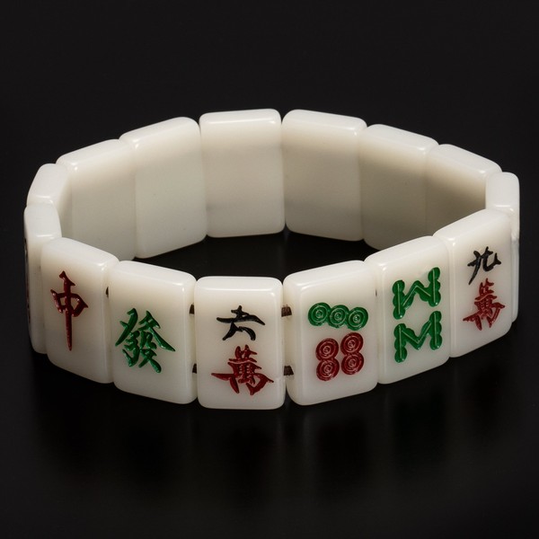 Yellow Mountain Imports Mahjong Mini-Tiles Stretchy Bracelet