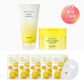 Gudhal CJ단독청귤 비타C 클렌징 밤+클렌징 폼 사은유자가득순한마스크5매 CJ Exclusive Cheongkyul Vitamin C Cleansing Balm + Cleansing Foam Giveaway Yuzu Full Mask 5 Sheets