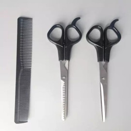 셀프 헤어컷 일자가위 숱가위 컷트빗 3종세트 Self Haircut Kit Scissors Thinners Cutting Scissors 3-Piece Set