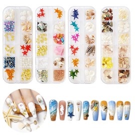 Nail Art Cool Summer Sea Emotional Parts 12 Types Set 4 Types - no.242 Summer Parts Set / 네일 아트 쿨썸머 바다 감성 파츠 12 가지 세트 4종 - no.242 썸머파츠세트