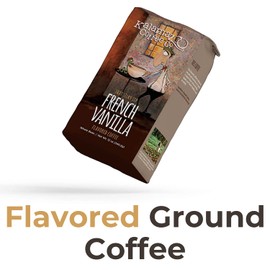 KALAMAZOO COFFEE COMPANY French Vanilla Ground Coffee - That Silky Sip Flavored Coffee | 12oz Bag (1 Pack)