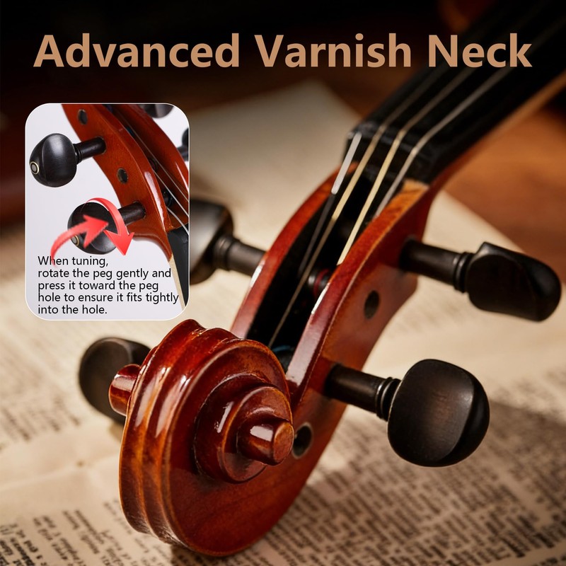 Acoustic Violin 4/4 Full Size Set,Beginner Violin for Adults Students