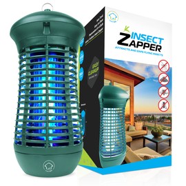 Livin’ Well Green Bug Zapper Indoor Outdoor - 4000V High Powered Electric Mosquito Zapper Home Patio, 1,500 Sq Ft Range Fly Zapper Mosquito Trap, 18W UVA Bulb Mosquito Killer Lamp Insect Bug Light