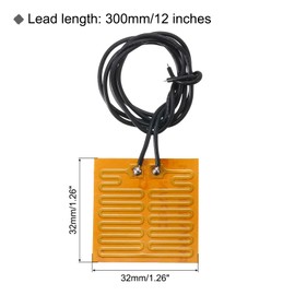 MECCANIXITY Heater Film Heating Plate, 4.2W 5V Polyimide Heat Pad, Adhesive PI Heater Elements Film 32mmx32mm Heater Strip for Constant Temperature, Pack of 4