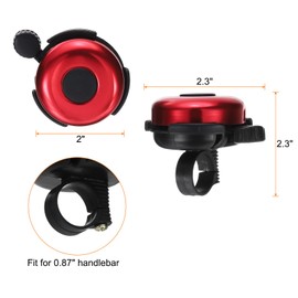 sourcing map 3pcs Bike Bell Classic Bicycle Bell with Loud Crisp Clear Sound Bike Ring Bell Aluminum Bike Accessories for Road Mountain Bike, Red