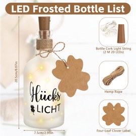 Farerkass Gifts for Women Girlfriends, LED Bottle Light with Saying Lucky Light, Birthday Gift for Women, Best Friend Gifts, Illuminated Decorative Bottle