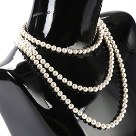 We We We - Collar de perlas de imitación para mujer, collar largo de perlas para disfraz, joyería de los años 20, collar con solapa de 60 pulgadas