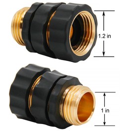 Triumpeek 3/4" Garden Hose Connector, 6 Sets Garden Hose Quick Connect Fittings, Male and Female Quick Release Garden Hose Connector