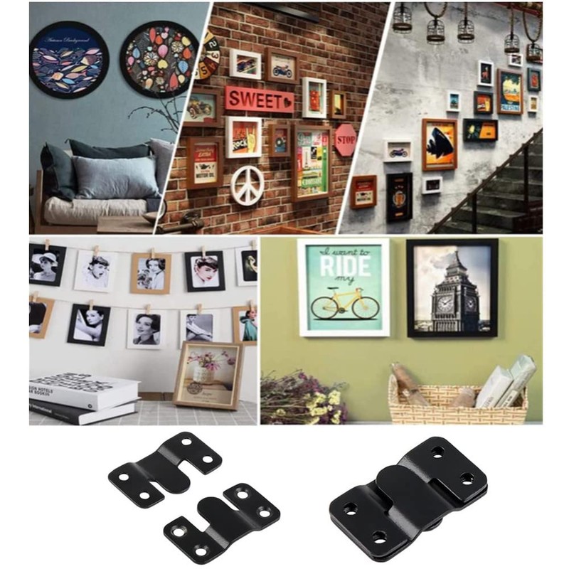 8 Pairs (16 Pieces) Flush Mount Concealed Bracket Interlocking Hanging