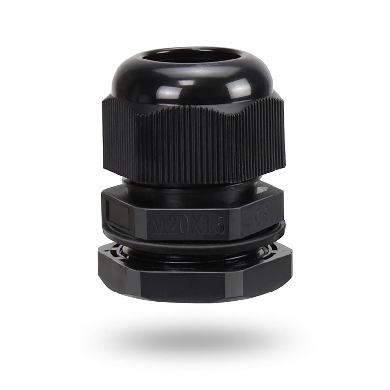 10 Pack M20 20mm IP68 Waterproof Black Cable Glands, Suitable