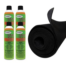 12ft x 45in Black S60 Polymat Carpet +4 cans 777LV Glue comp/with Rod Box Liner