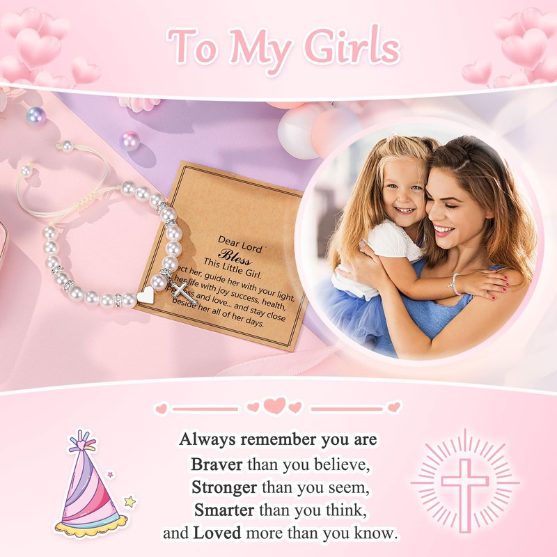 PINKDODO First 1st Communion Gifts for Girls, Baptism Confirmation Easter